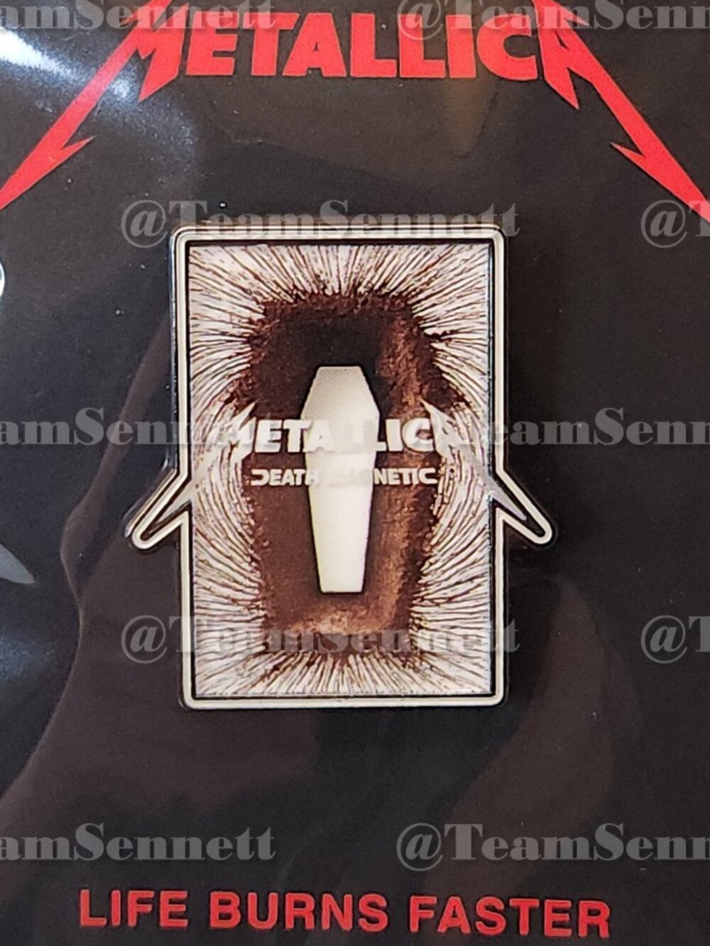 Metallica Death Magnetic Enamel Pin / Life Burns Faster / Sphere Las Vegas 2026